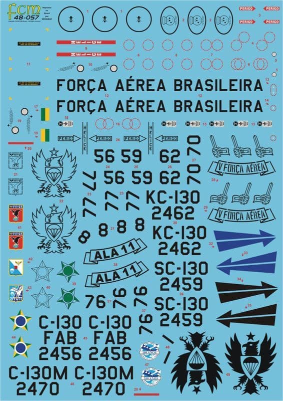 Brasilianische Air Force #48057 FCM Decals 1/48 Lockheed C-130 Hercules